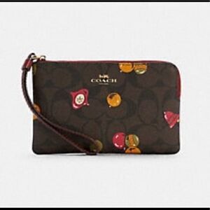 Coach Brown Wristlet